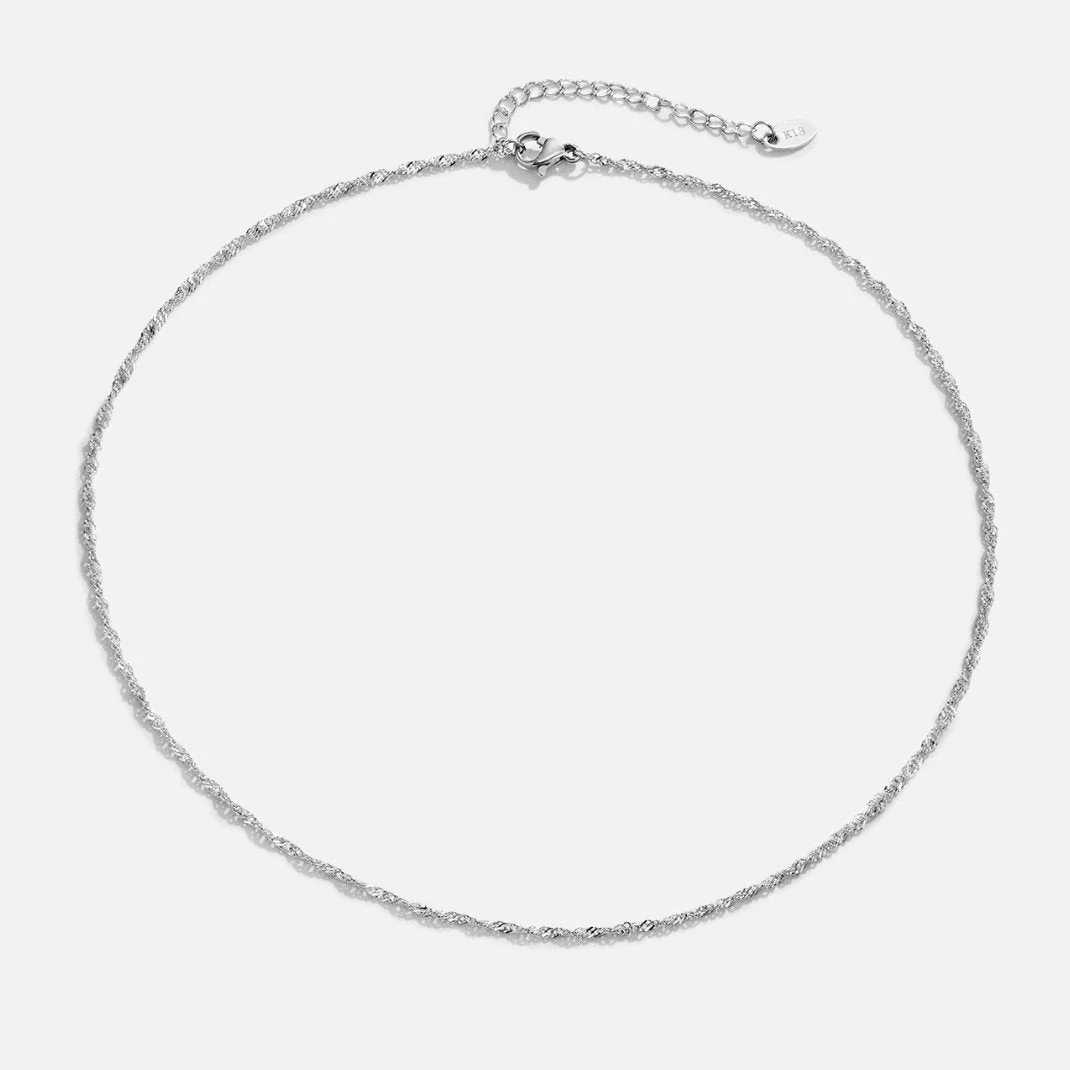 Mila Twist Silver Chain Necklace - Image 5