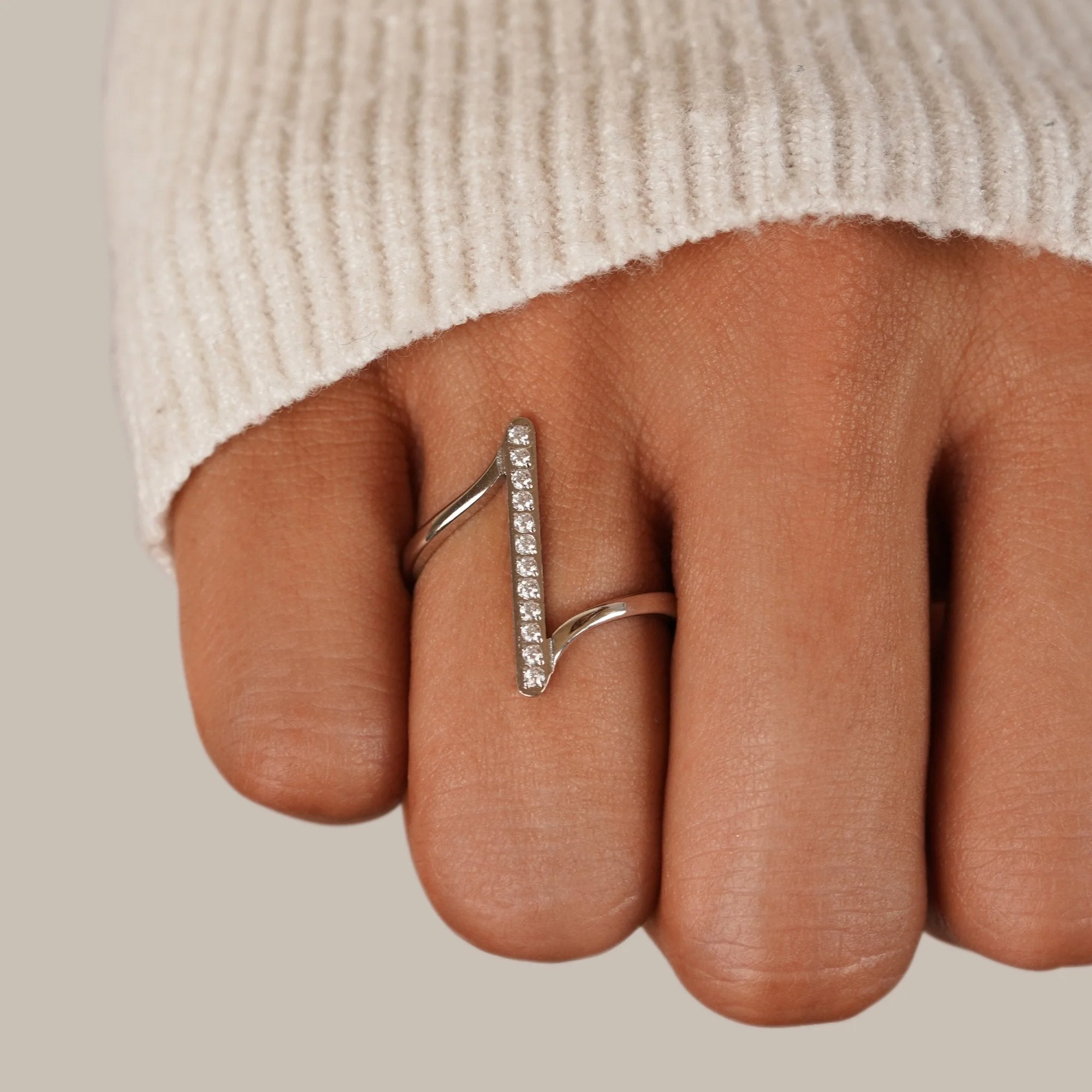 Mila Twisted Silver Ring - Image 2