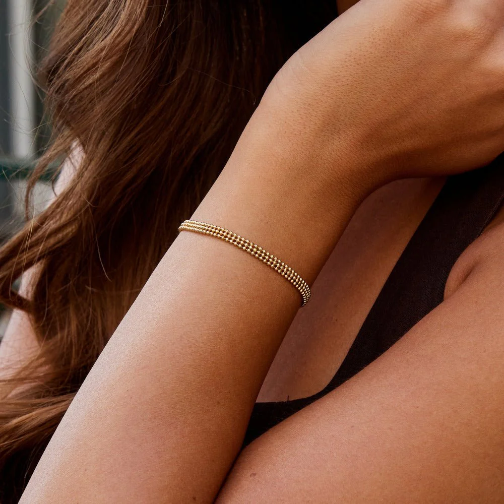 Milan Gold Beaded Chain Bracelet - Image 2