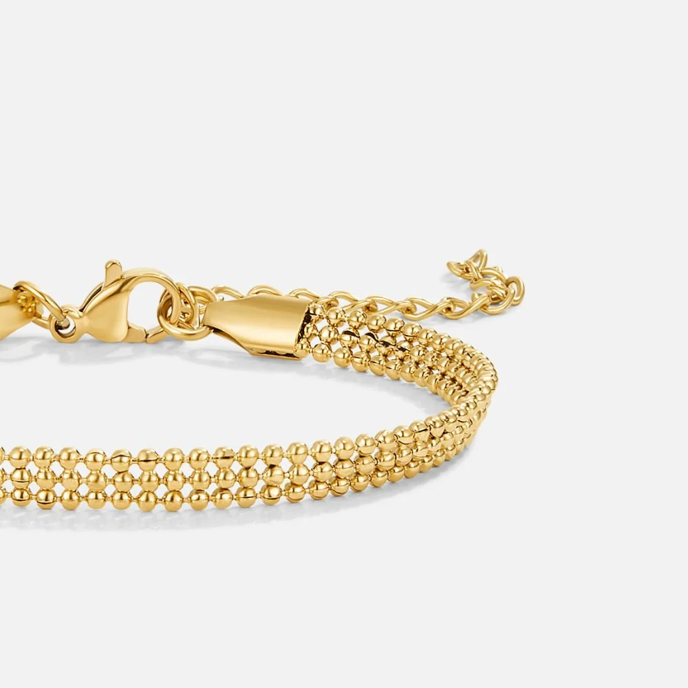 Milan Gold Beaded Chain Bracelet - Image 4