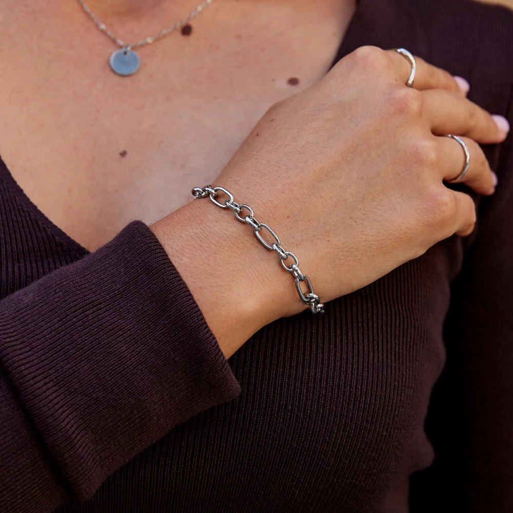 Miriam Chunky Silver Bracelet - Image 2