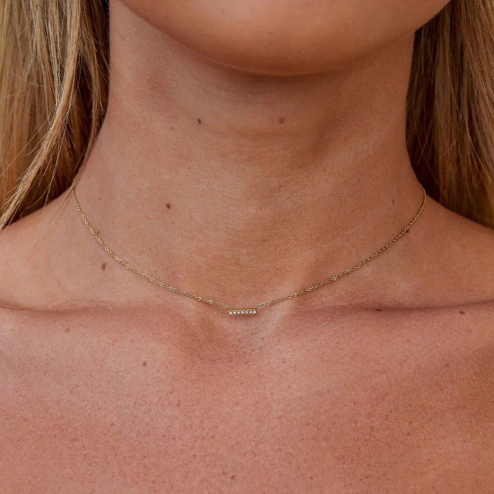 Missy Crystal Bar Pendant Necklace - Image 2