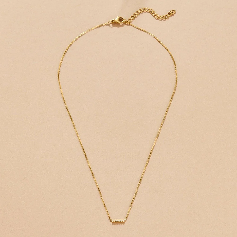Missy Crystal Bar Pendant Necklace - Image 3