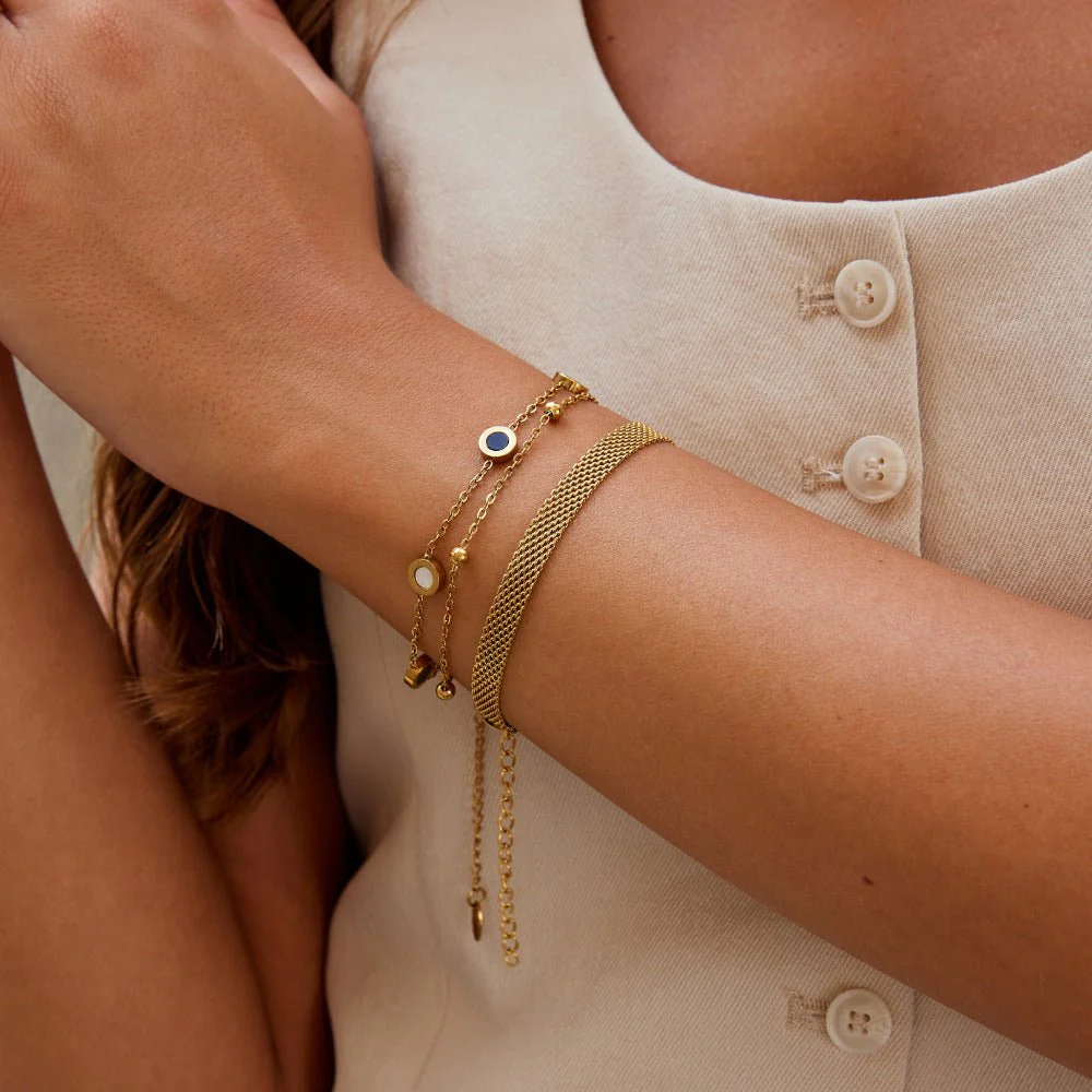 Molly Gold Mesh Chain Bracelet - Image 2