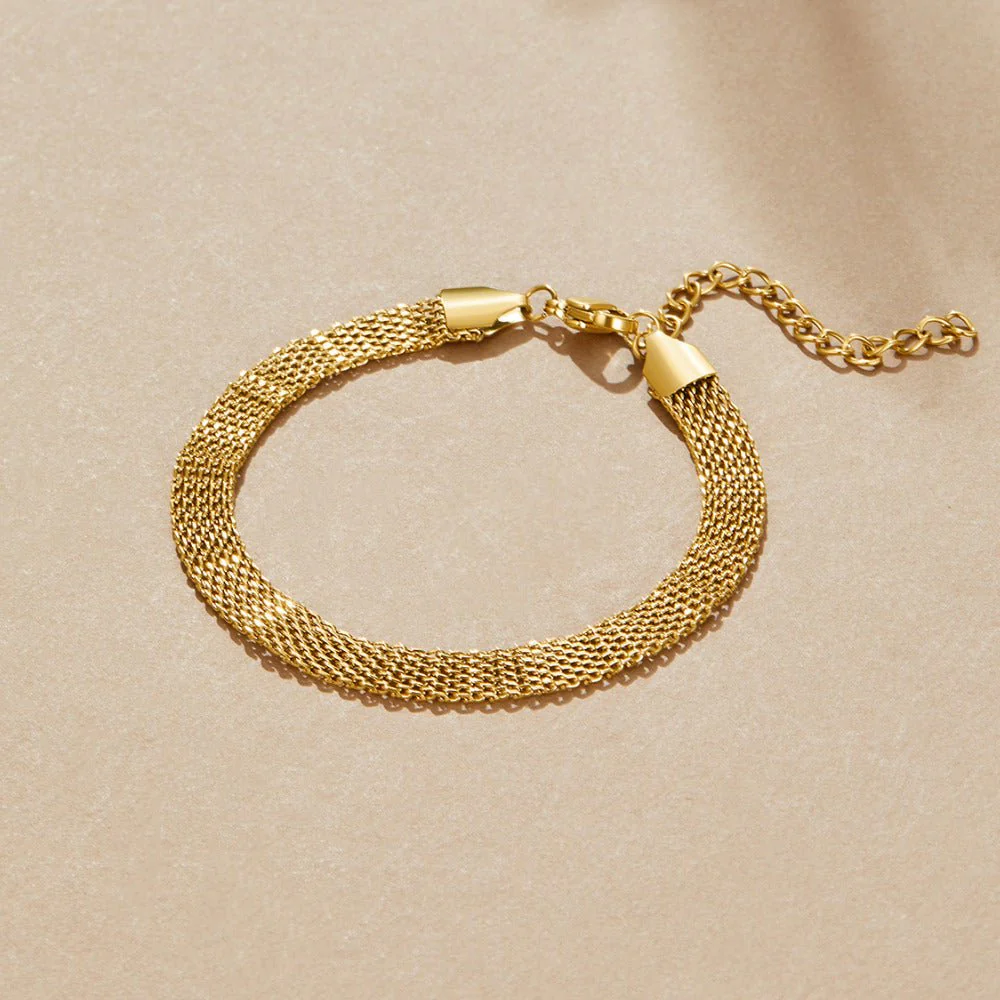 Molly Gold Mesh Chain Bracelet - Image 3