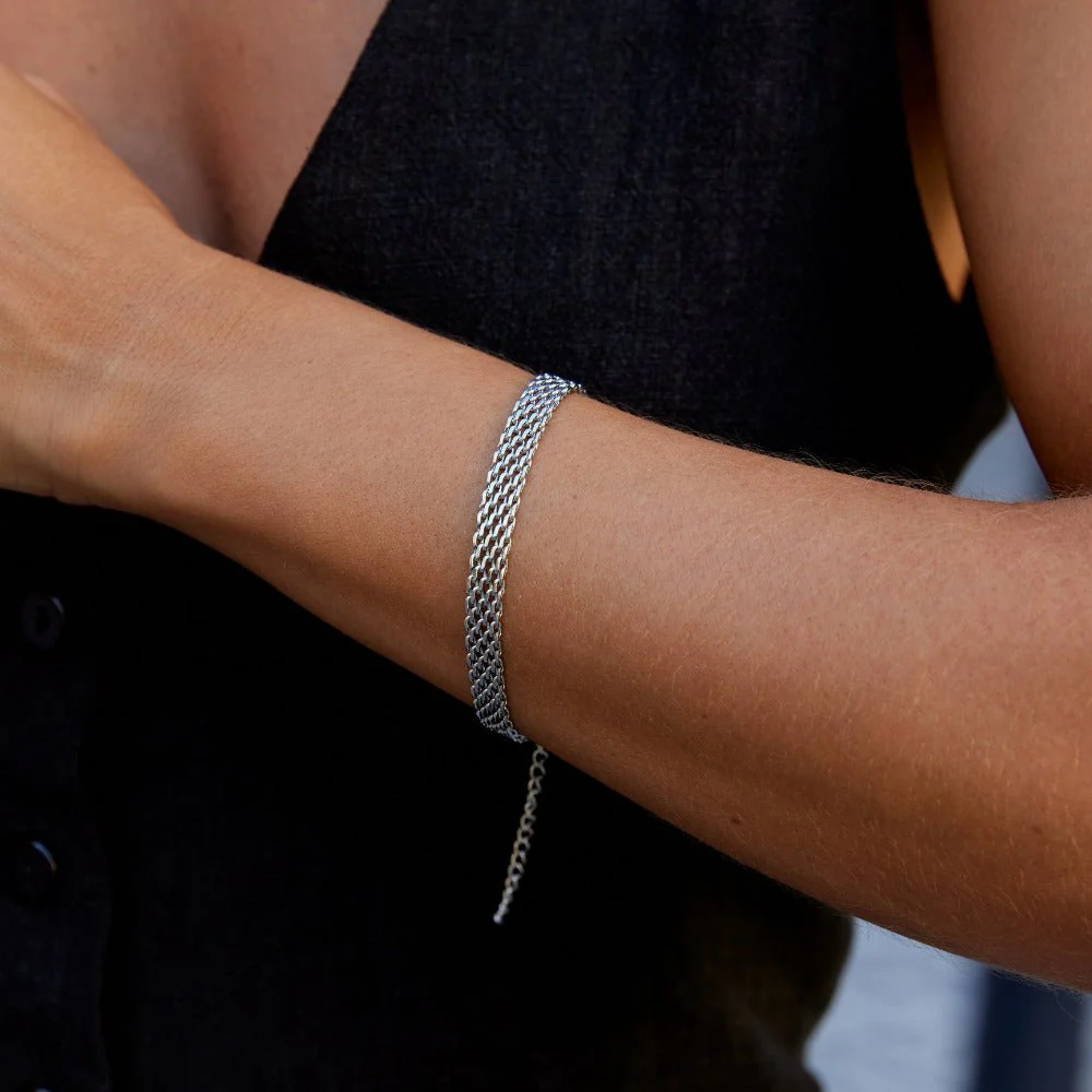 Molly Silver Mesh Chain Bracelet - Image 2