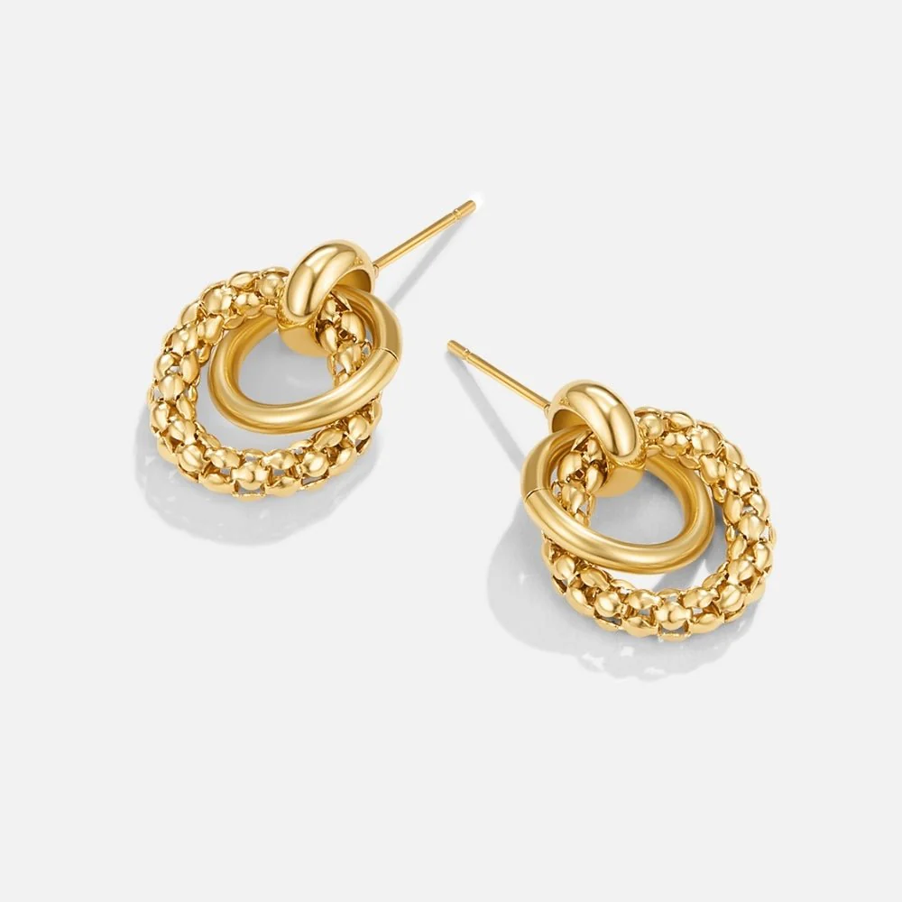 Monica Twisted Bead Hoop Earrings - Image 3