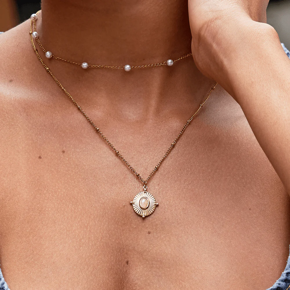 Monique Vintage Stone Necklace - Image 2