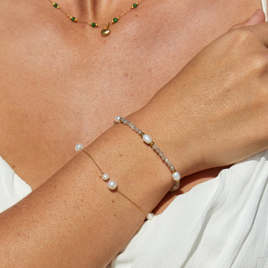 Moonstone & Pearl Bead Bracelet - Image 8