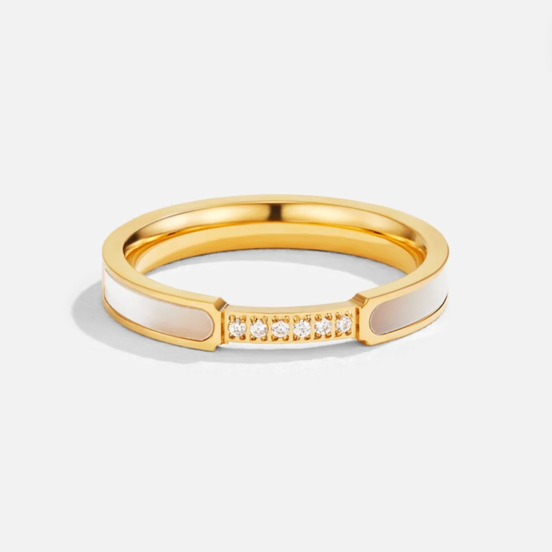 Mother Of Pearl & Crystal Ring - Image 3