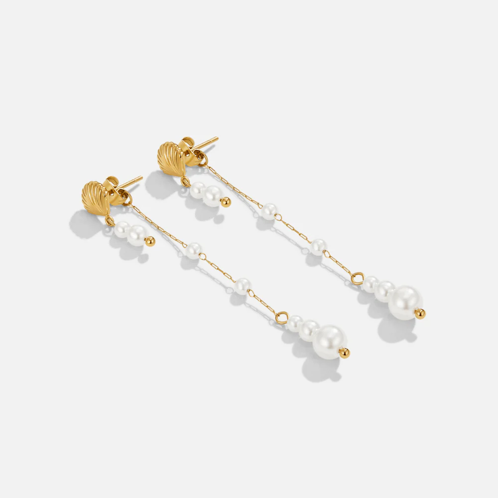 Neesa Pearl Tassel Earrings - Image 4