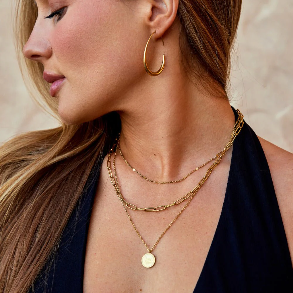 Nica Gold Hoop Earrings - Image 3