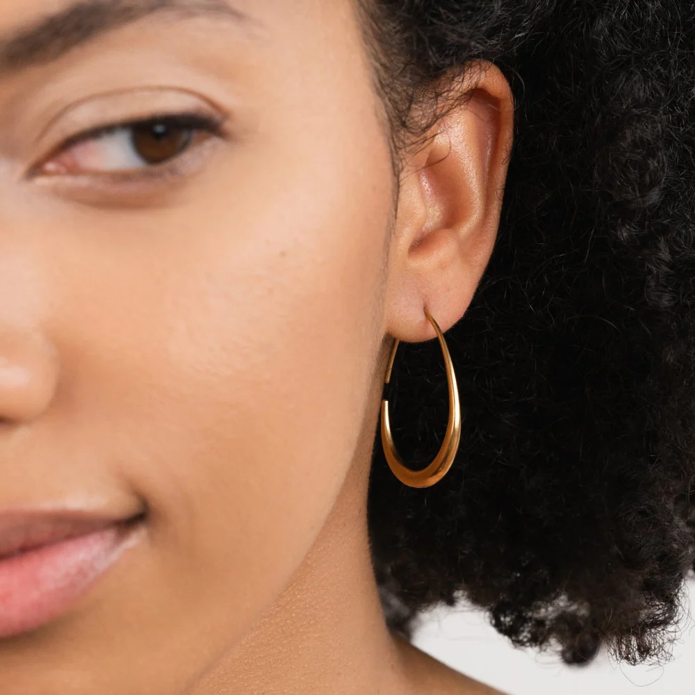 Nica Gold Hoop Earrings - Image 4