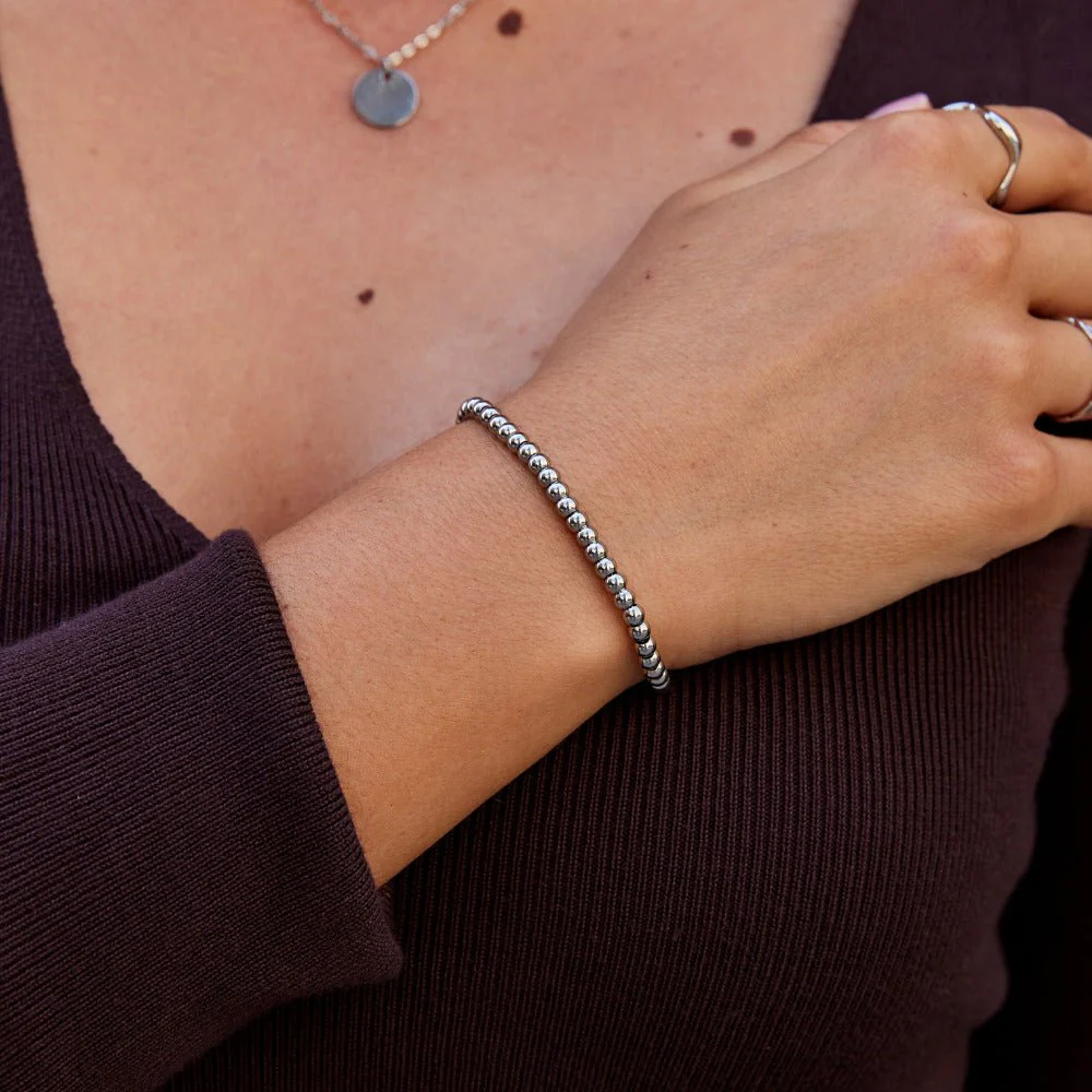 Niloya Beaded Silver Bracelet - Image 2
