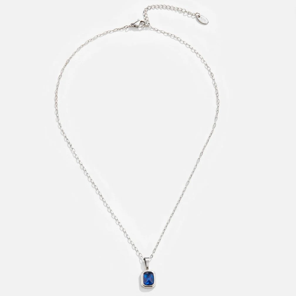 Ocean Blue Pendant Silver Necklace - Image 3