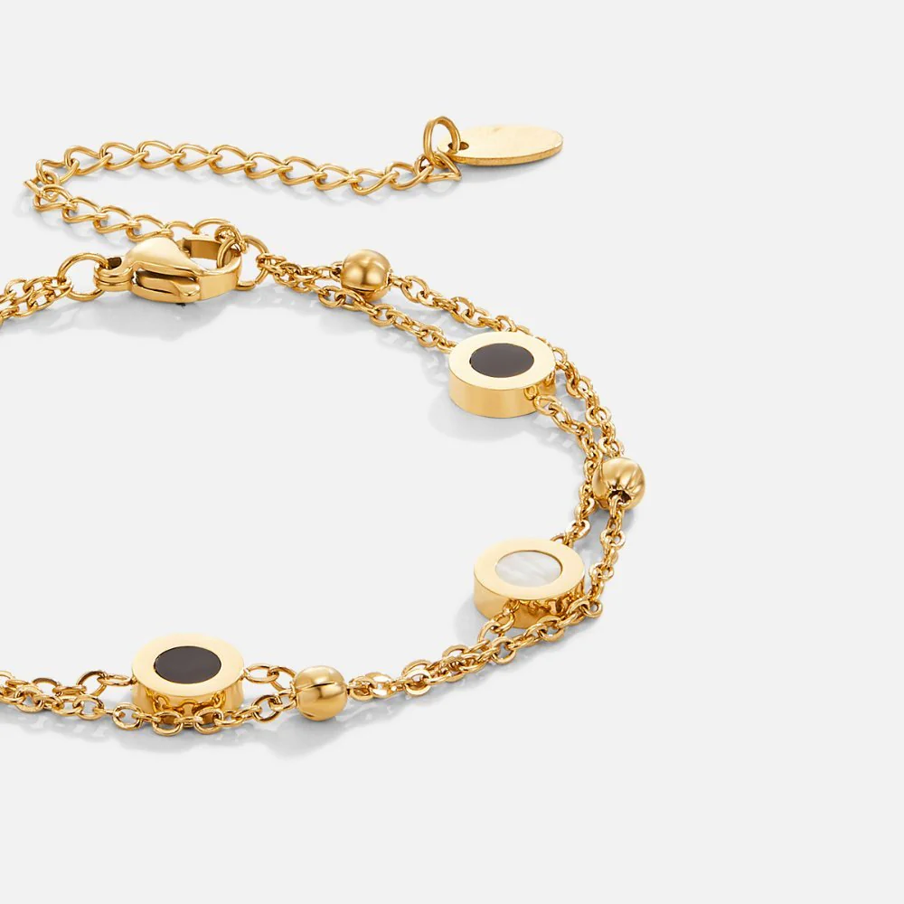 Onyx & White Stone Bracelet - Image 4