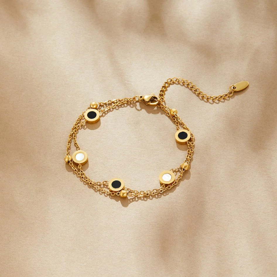 Onyx & White Stone Bracelet - Image 5