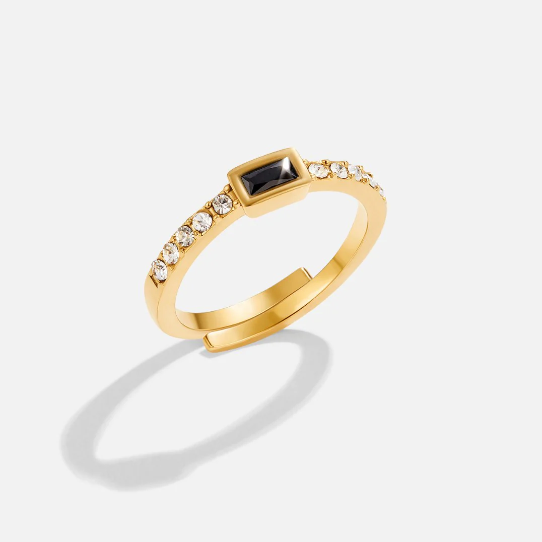 Onyx Black Crystal Ring - Image 5