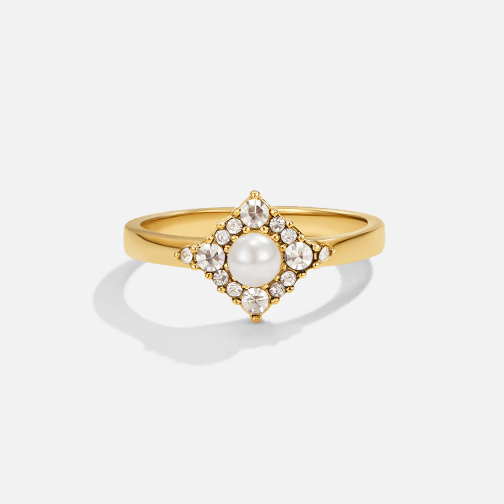 Pearl & Crystal Eternity Ring - Image 4
