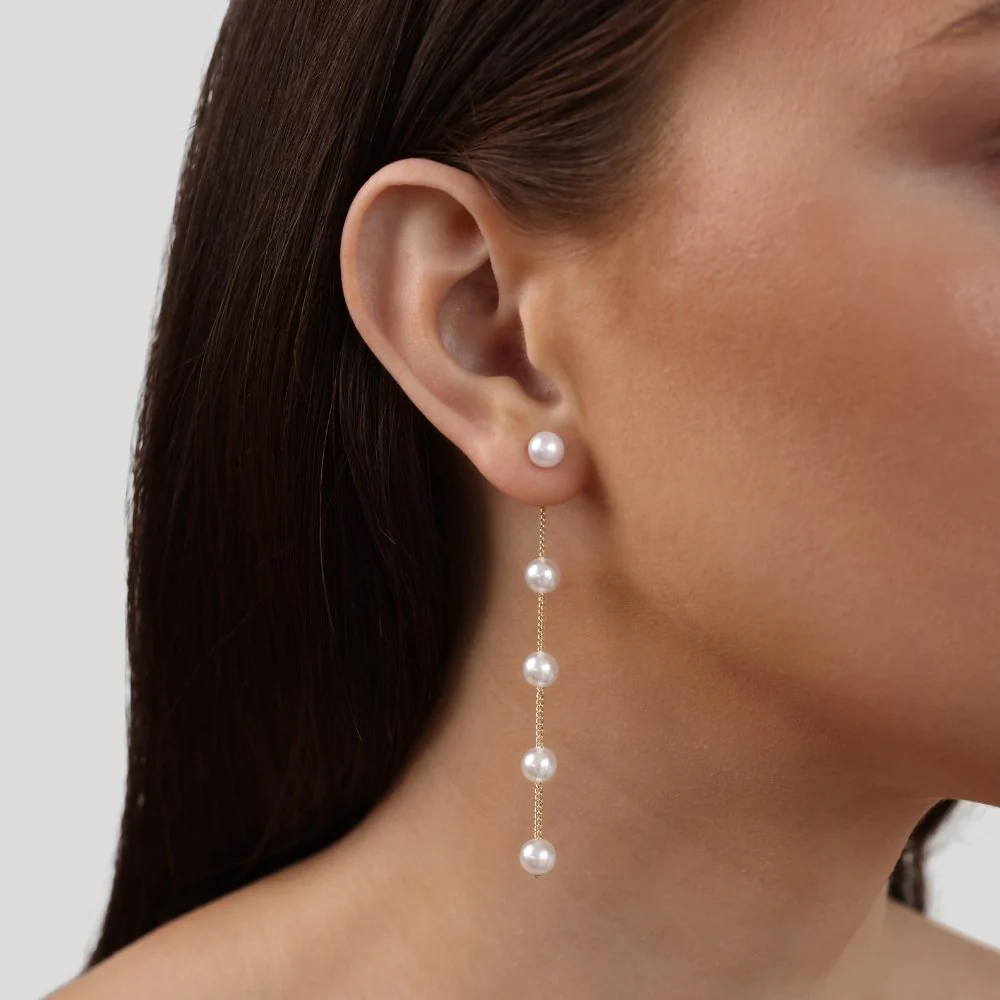 Pearl Drop Earrings - Image 3