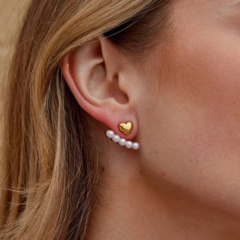 Pearl & Heart Romance Earrings - Image 2