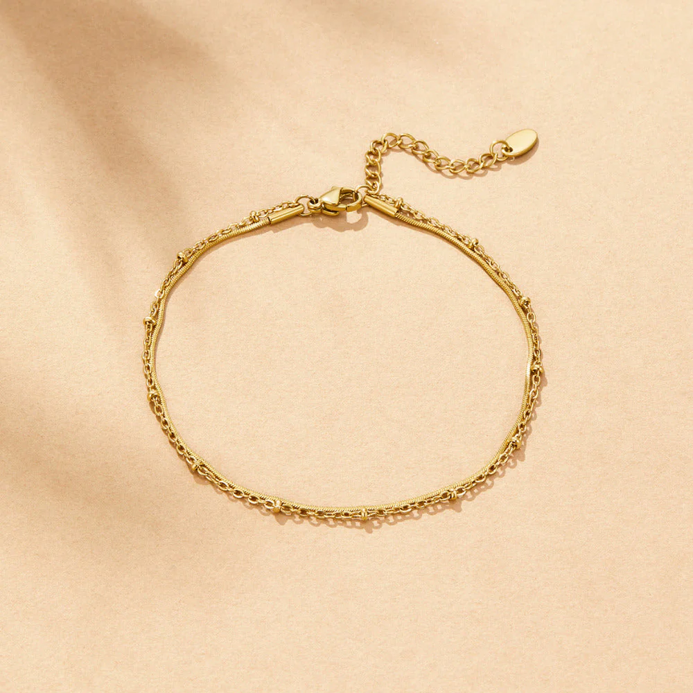 Pia Gold Layered Anklet - Image 2