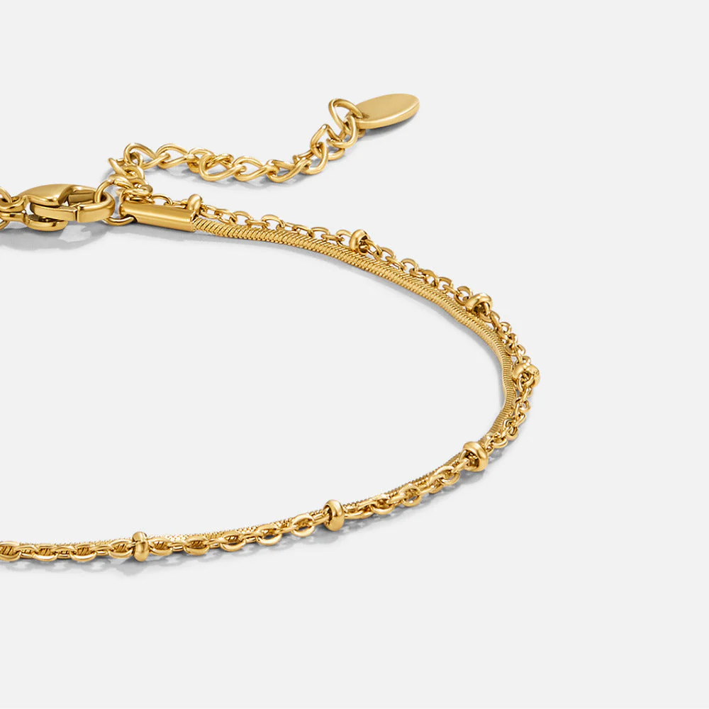 Pia Gold Layered Anklet - Image 4