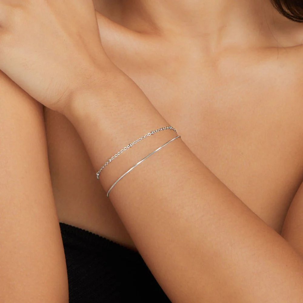 Pia Silver Layered Bracelet - Image 2