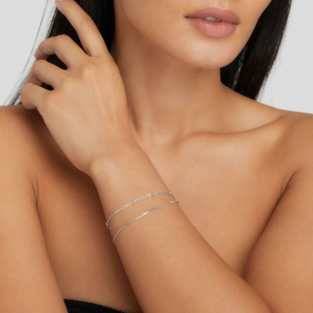 Pia Silver Layered Bracelet - Image 4