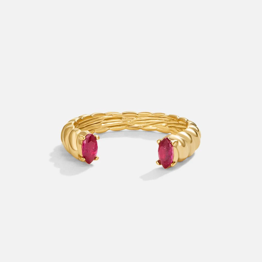 Pink Crystal Cuff Ring - Image 3