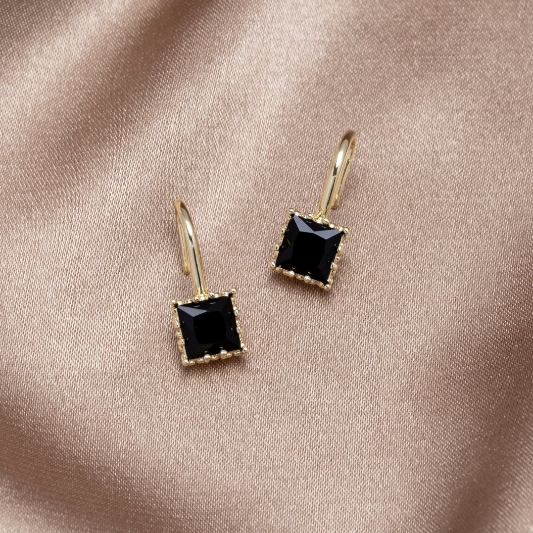 Piper Black Crystal Drop Earrings - Image 3