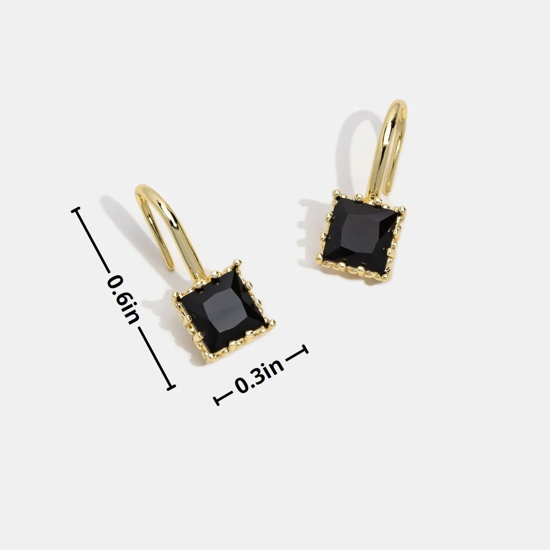 Piper Black Crystal Drop Earrings - Image 5