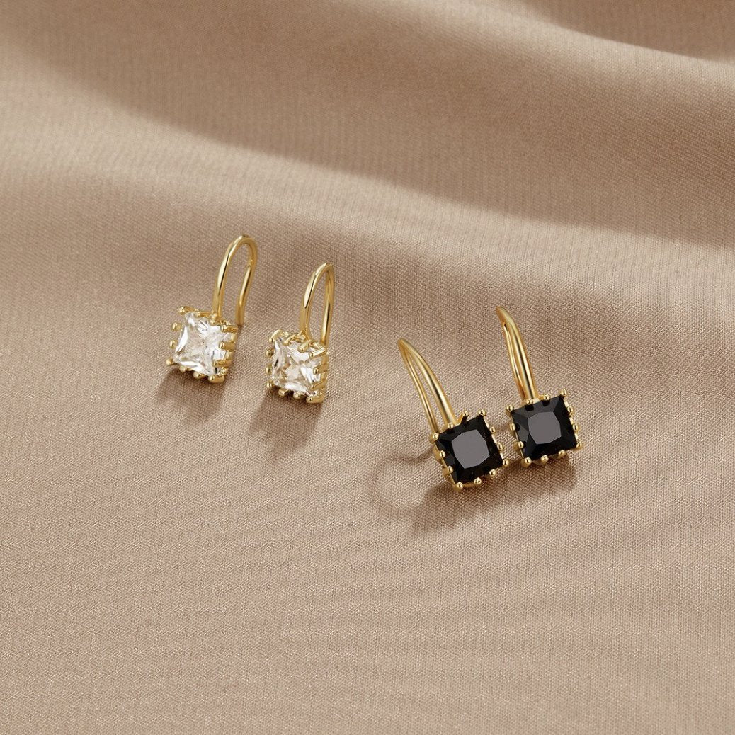 Piper Black Crystal Drop Earrings - Image 6
