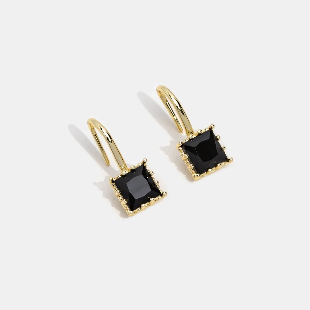 Piper Black Crystal Drop Earrings - Image 8
