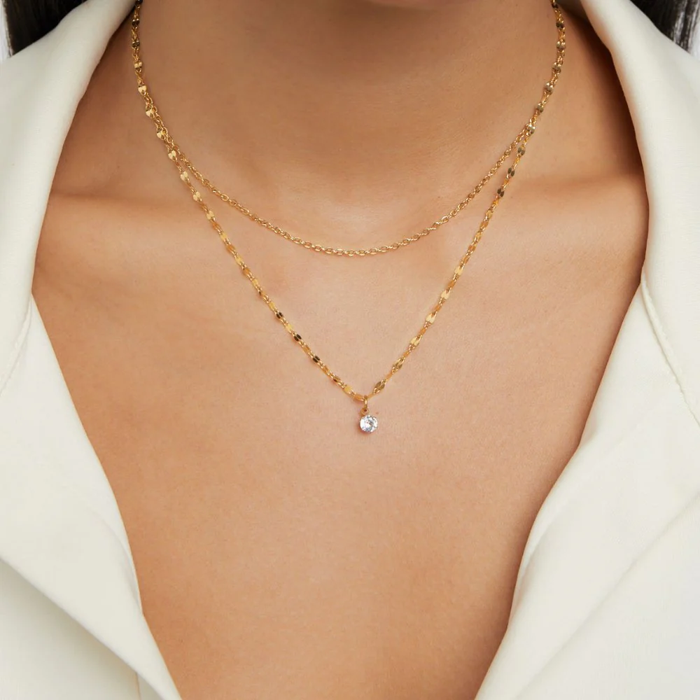 Piya Crystal Layered Necklace - Image 2