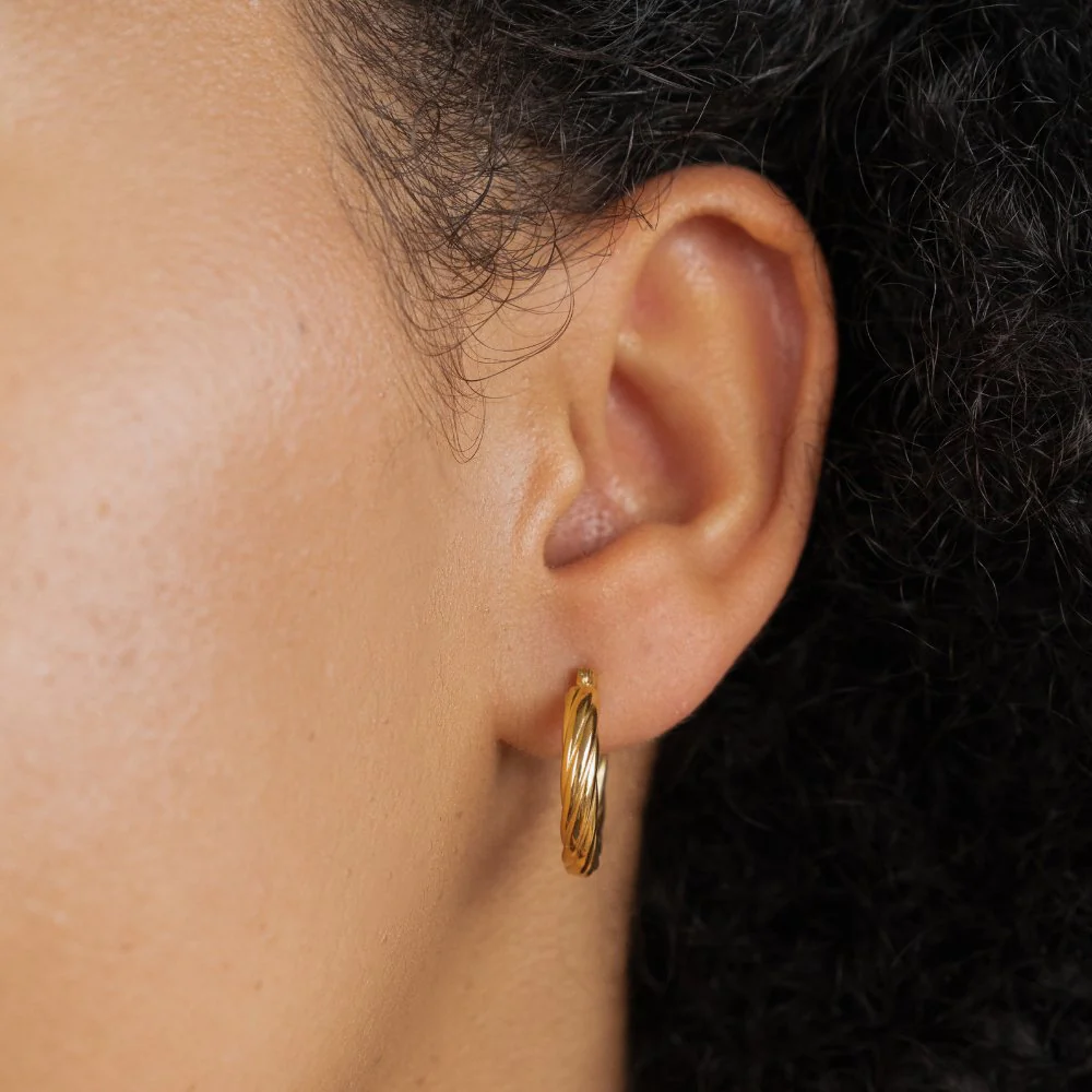 Raya Twisted Hoop Earrings - Image 2