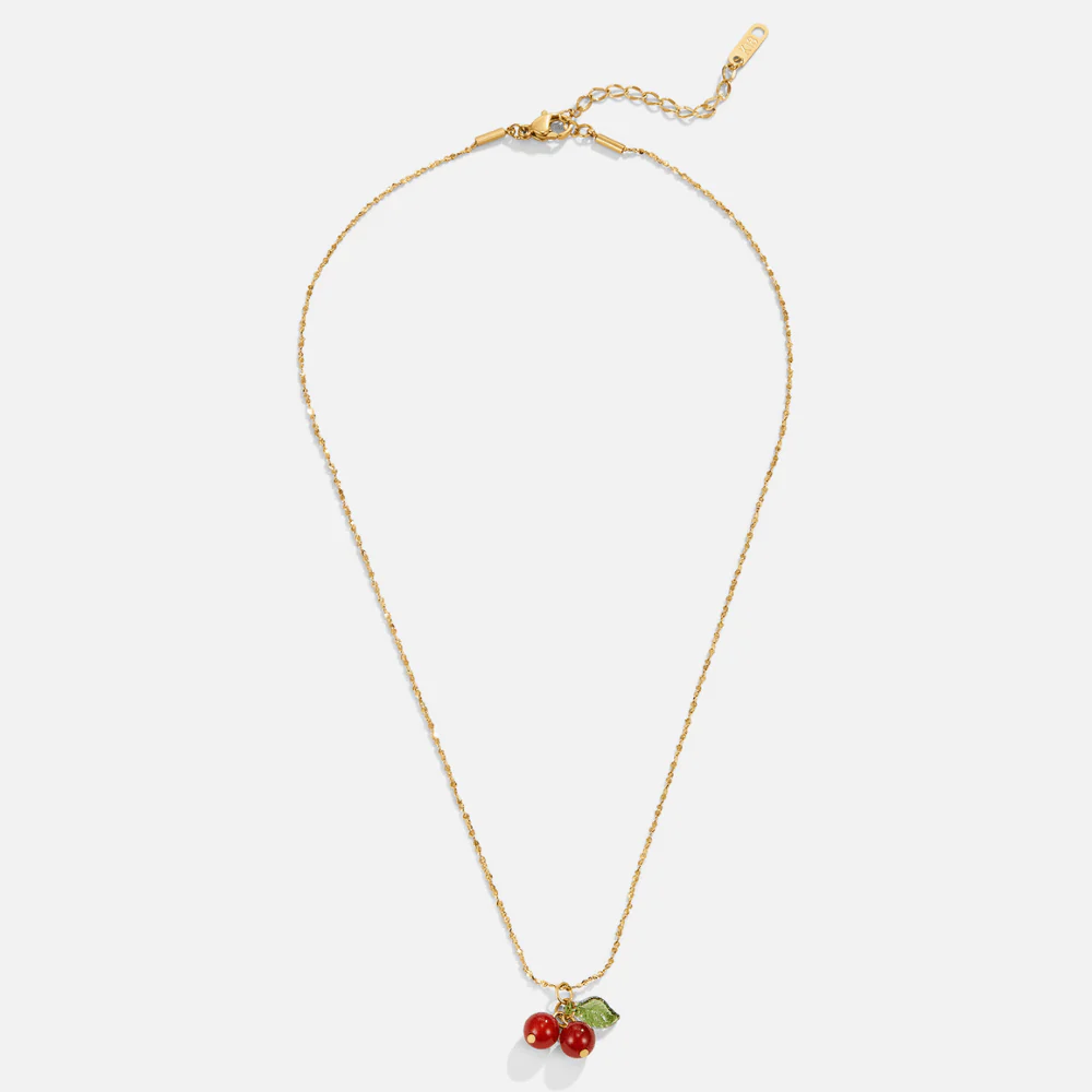 Red Cherry Pendant Necklace - Image 3