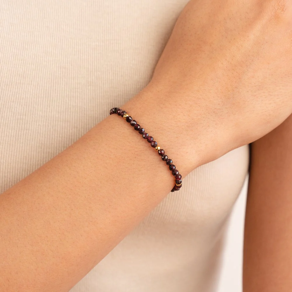 Red Garnet Bead Bracelet - Image 2
