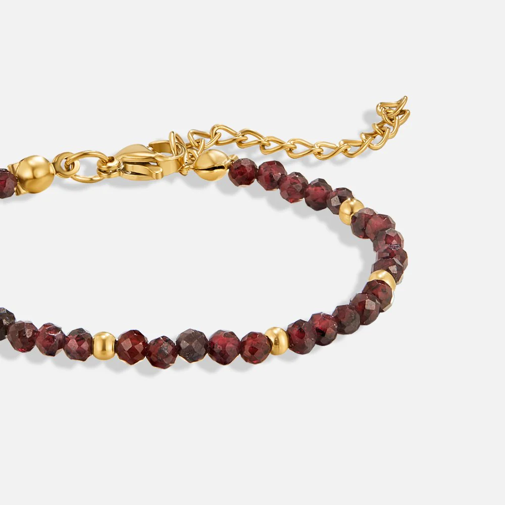 Red Garnet Bead Bracelet - Image 3