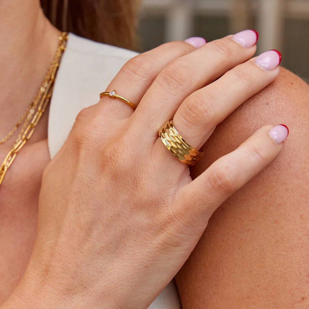 Rene Chunky Gold Ring - Image 4