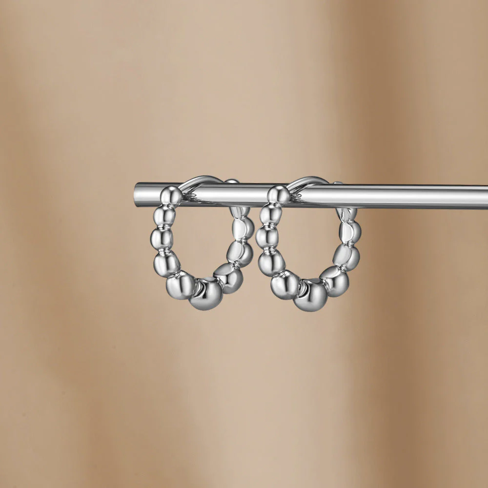 Roma Silver Hoop Earrings - Image 3