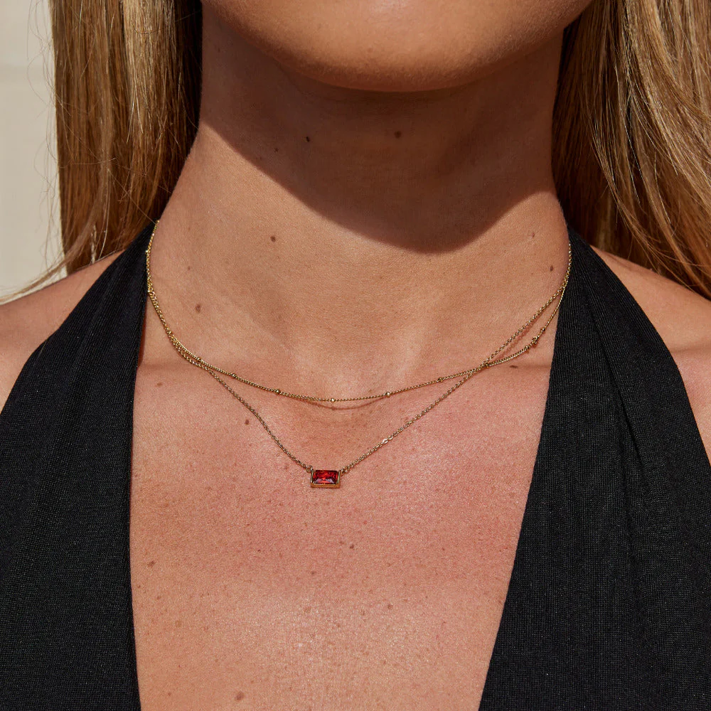 Ruby Baguette Necklace - Image 2