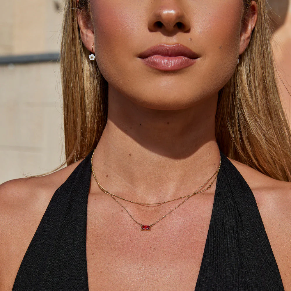 Ruby Baguette Necklace - Image 4