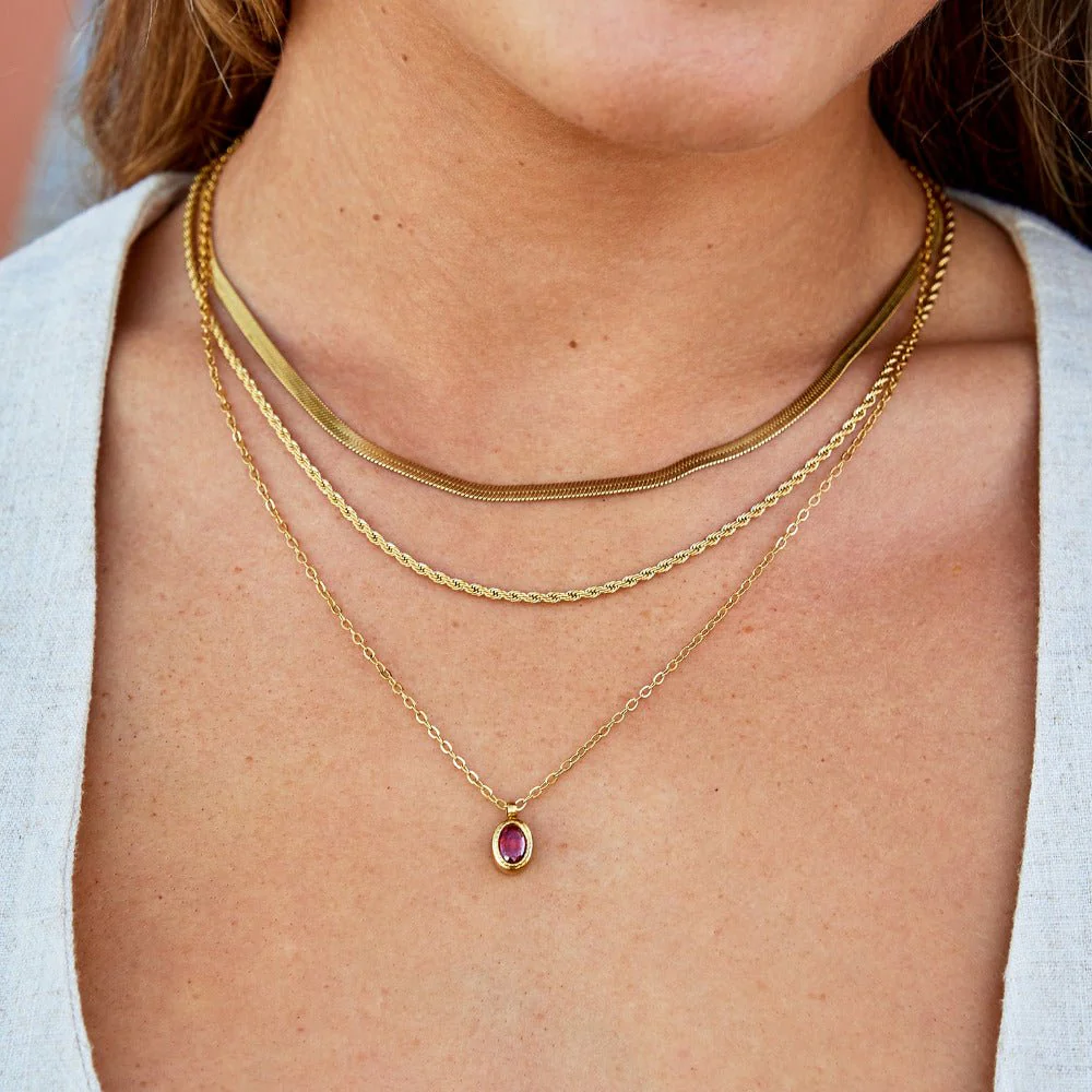 Ruby Red Crystal Necklace - Image 2