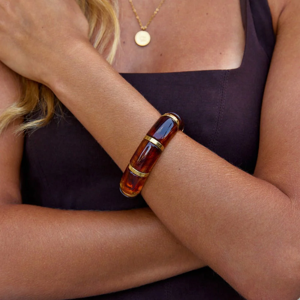 Sabina Golden Brown Marbled Bracelet - Image 2