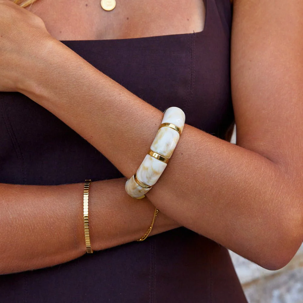 Sabina White Marbled Bracelet - Image 2