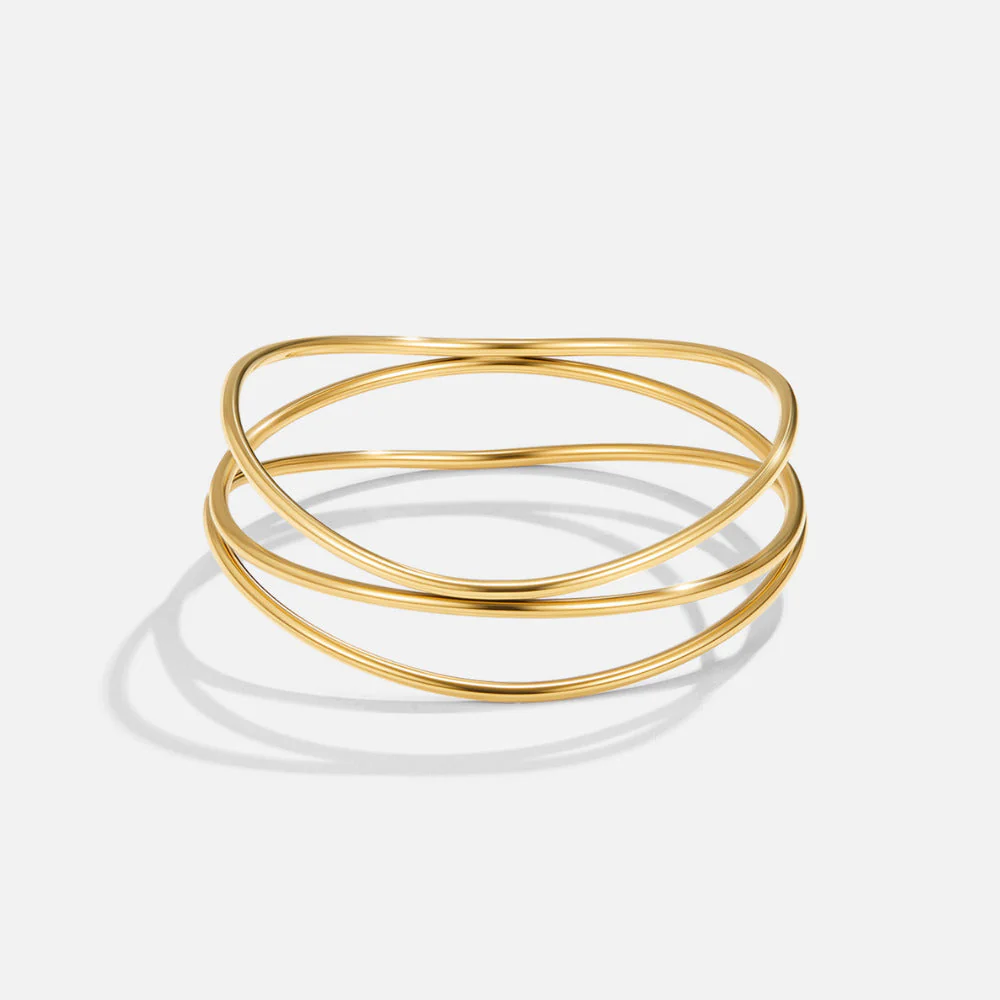 Sabrina Gold Layered Bangle - Image 3