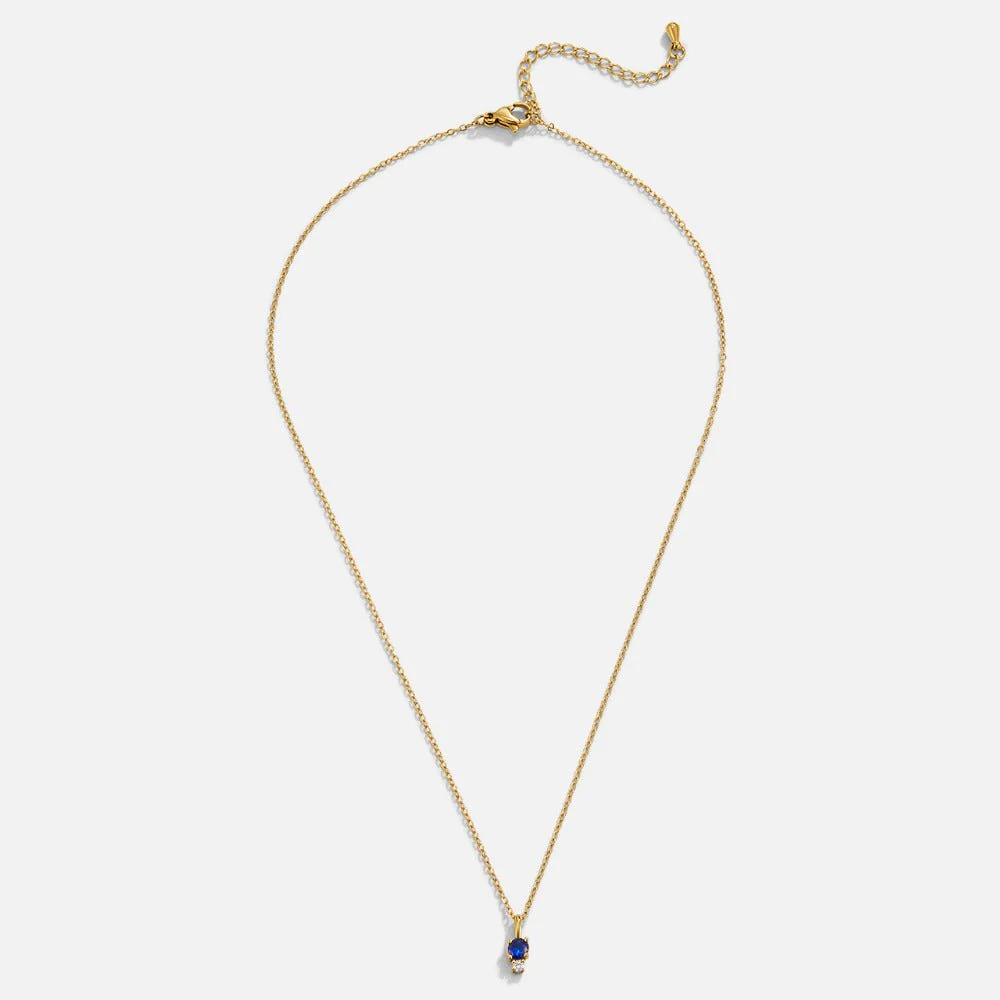 Sapphire Drop Pendant Necklace - Image 3