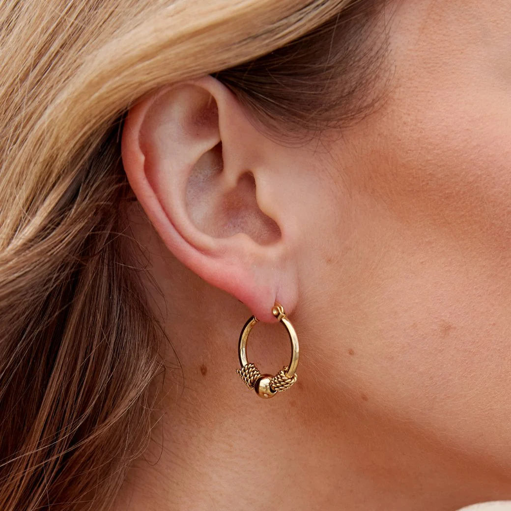 Selena Gold Hoop Earrings - Image 2
