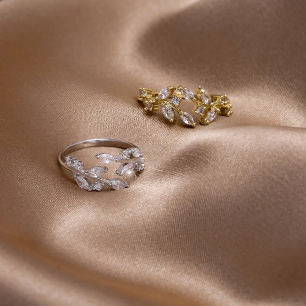 Silver Crystal Vine Ring - Image 3
